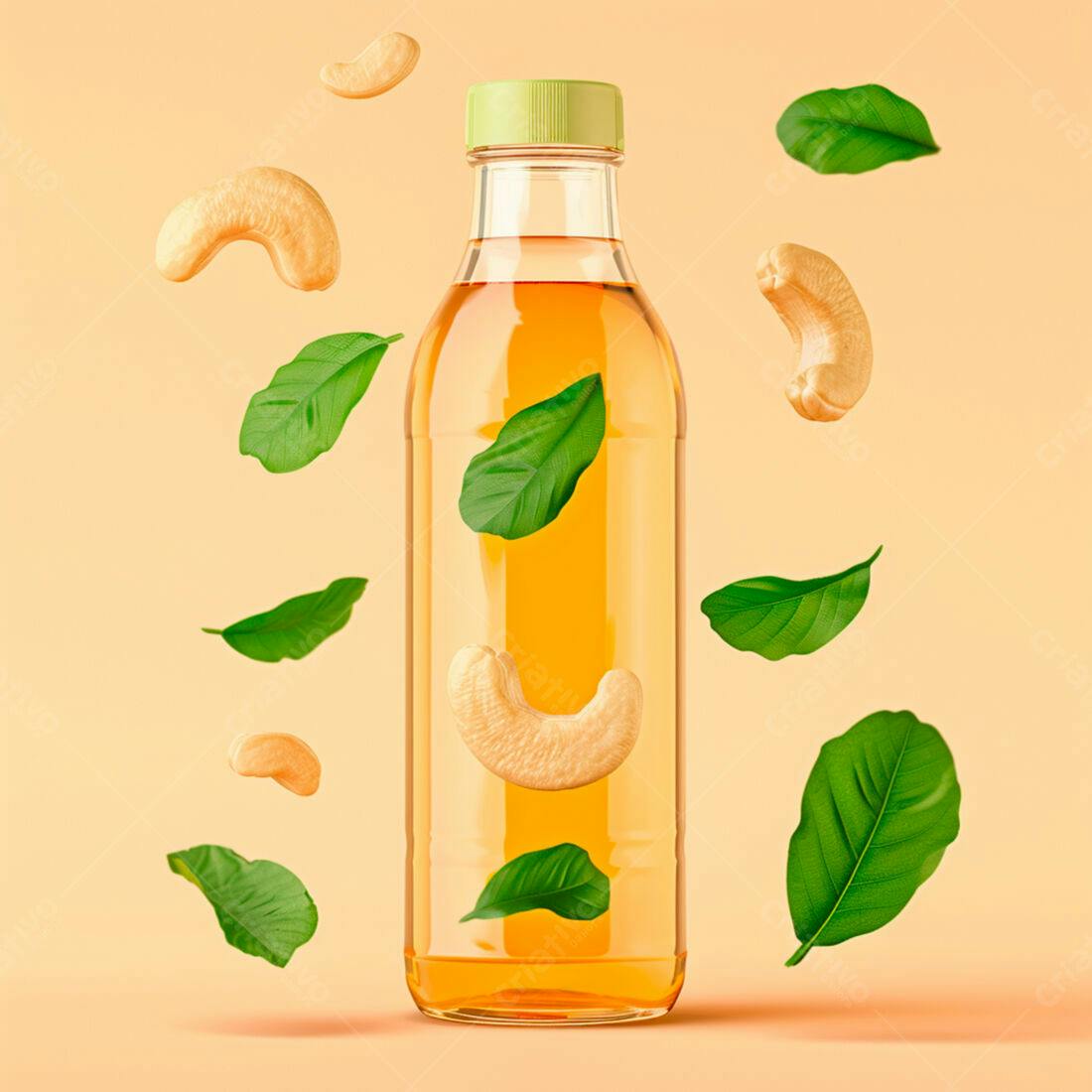 Suco de Cajú com Folhas Frescas