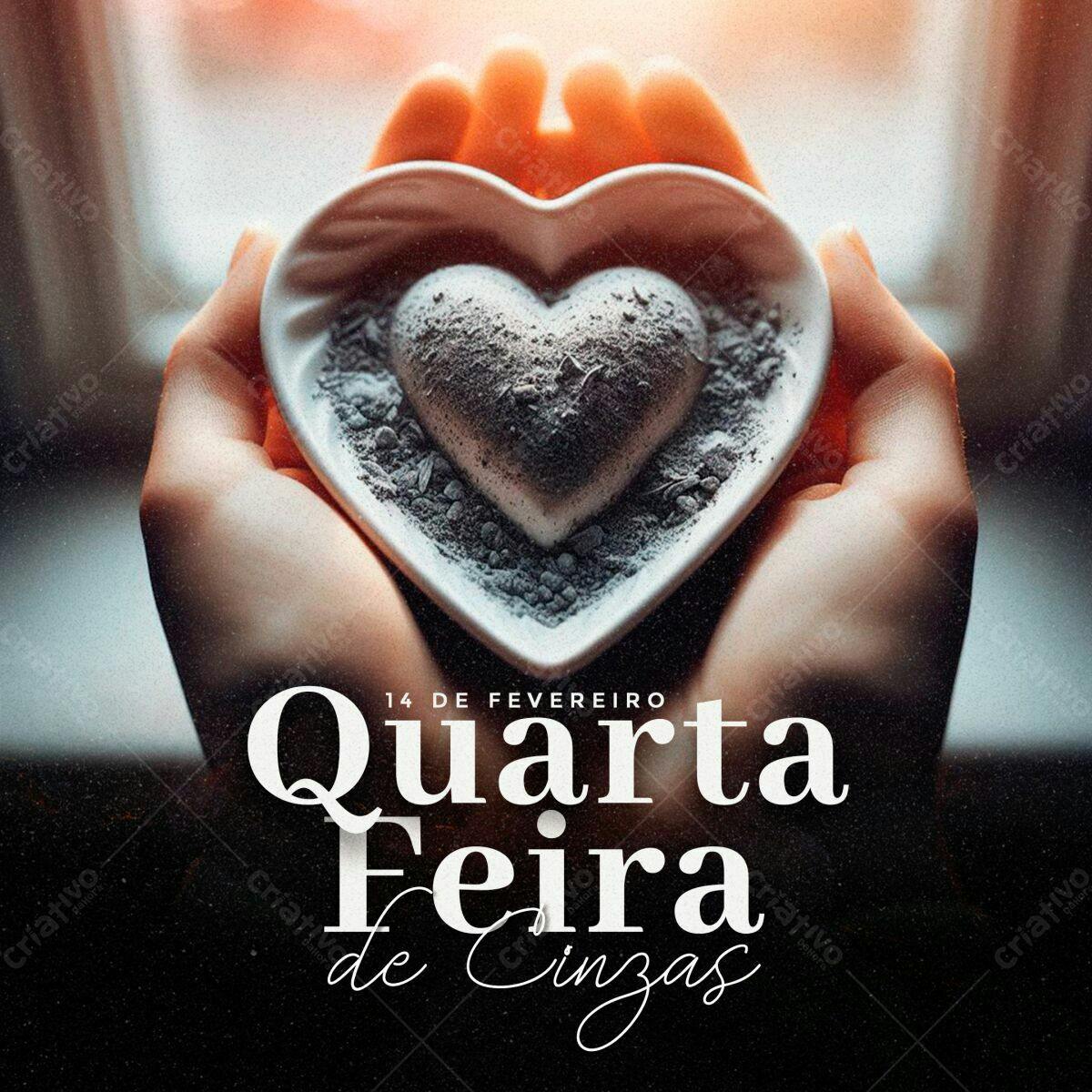 Post para Quarta-Feira de Cinzas PSD Editável