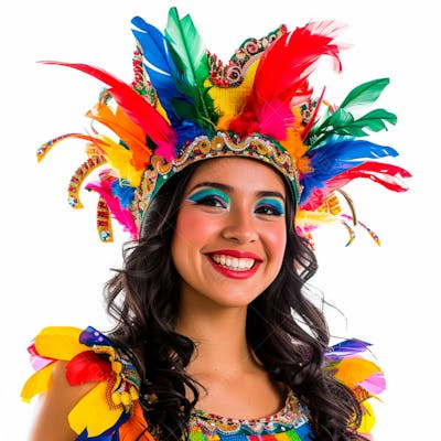 Mulher Com Maquiagem E Adereços De Carnaval 19