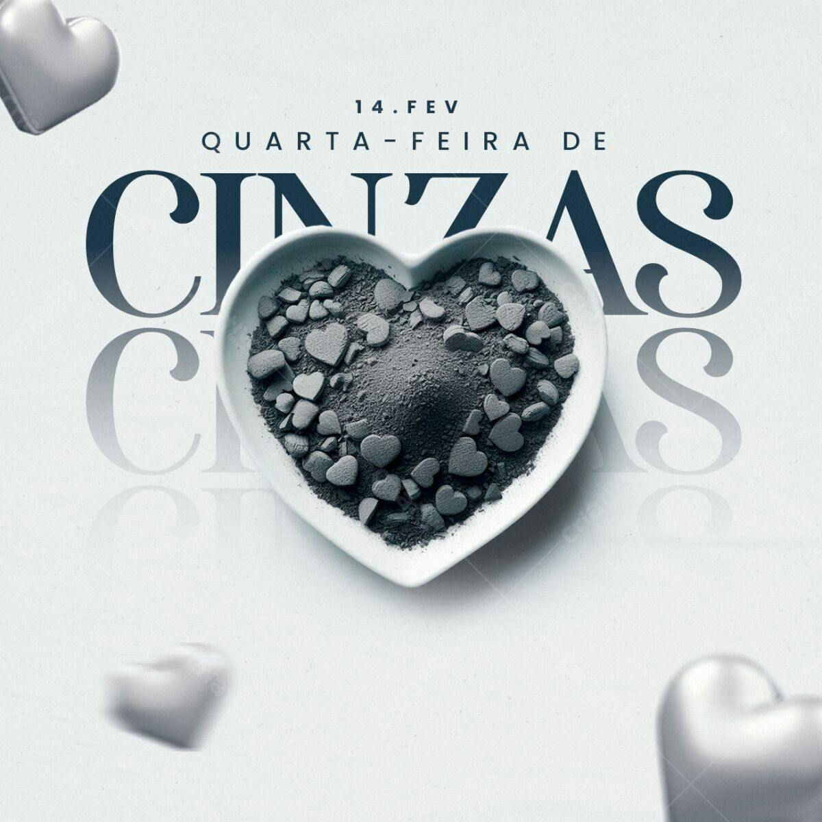 Flyer para Quarta-Feira de Cinzas PSD Editável