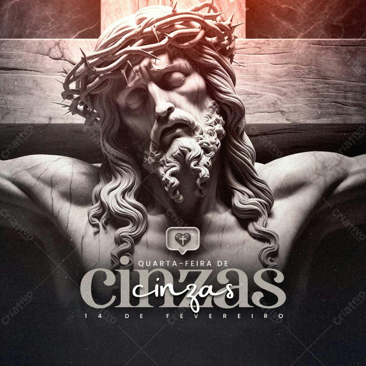Flyer Quarta-Feira de Cinzas PSD Editável