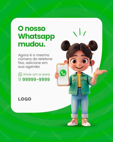 Social media atenção para nosso whatsapp mudou