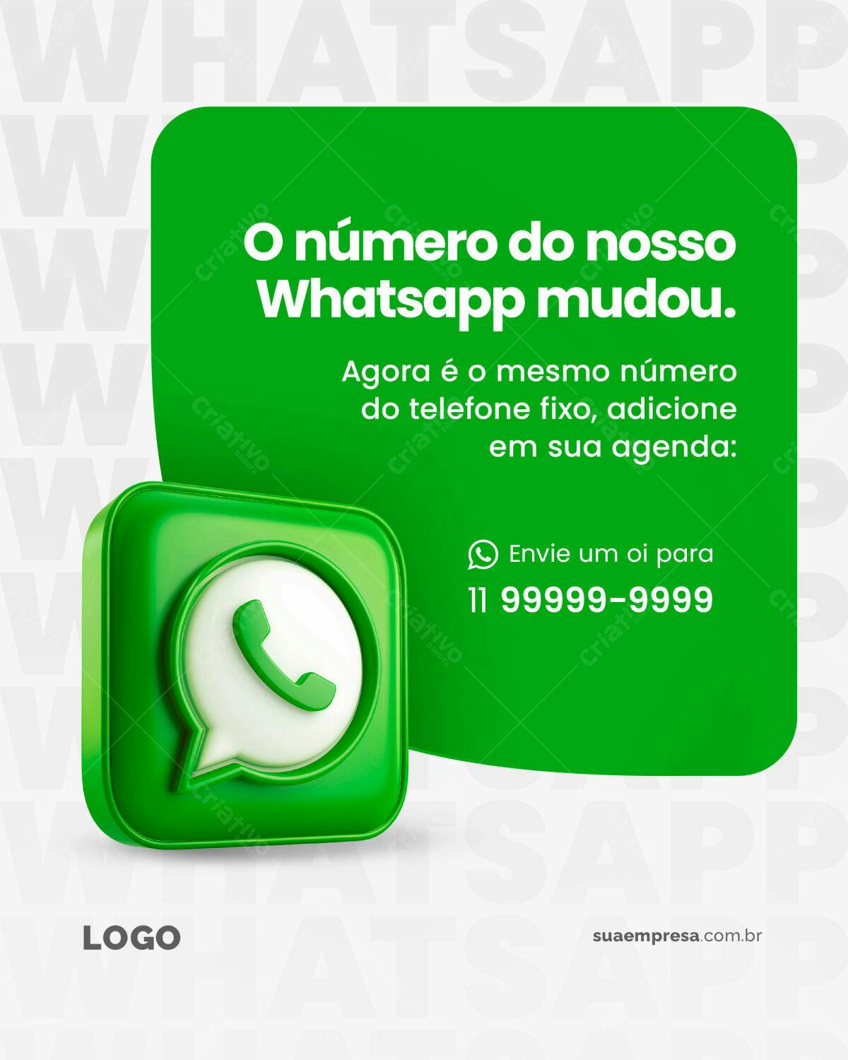 Post para WhatsApp PSD Editável