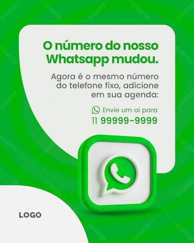 Social media atenção para nosso whatsapp mudou