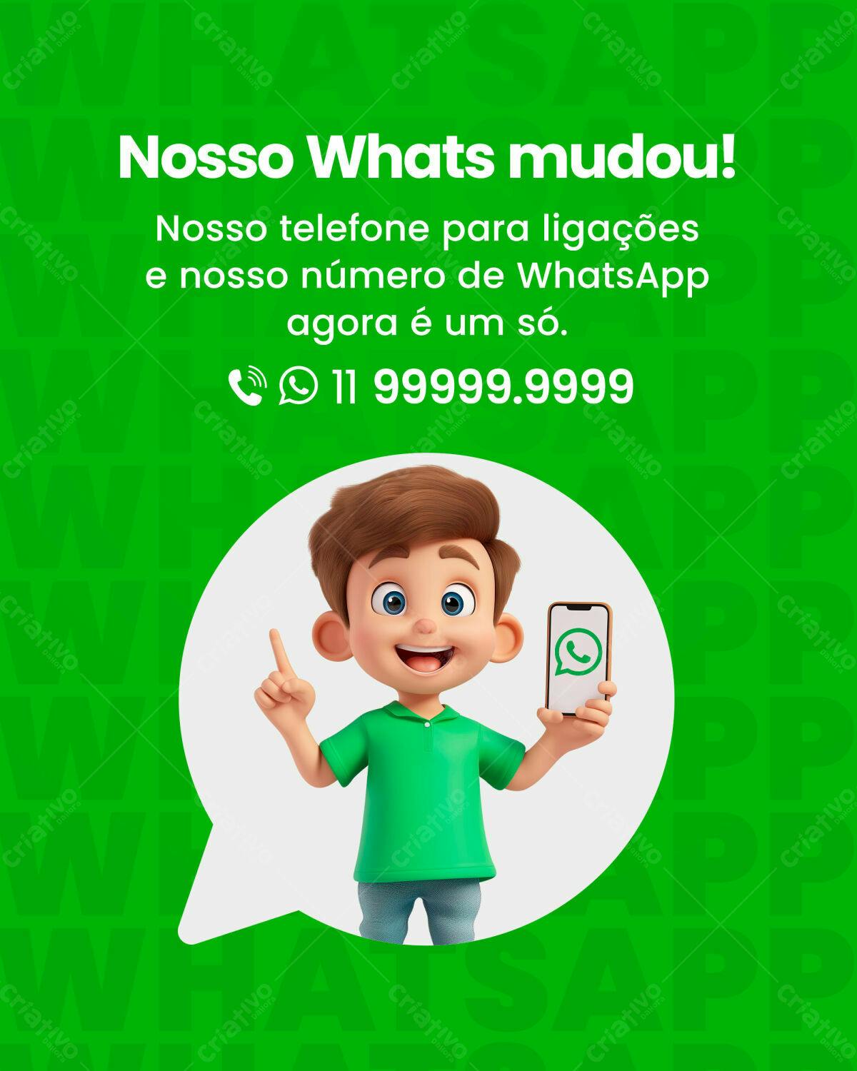 Post para WhatsApp PSD Editável