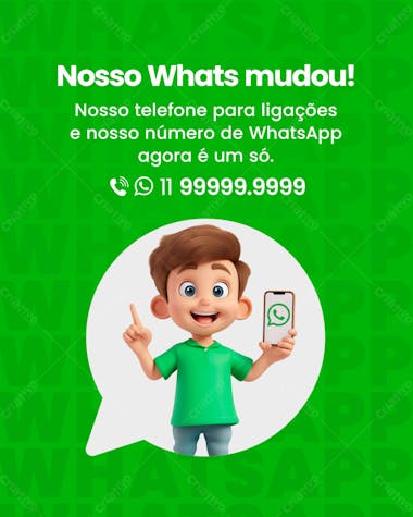 Social media atenção para nosso whatsapp mudou