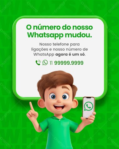 Social media atenção para nosso whatsapp mudou