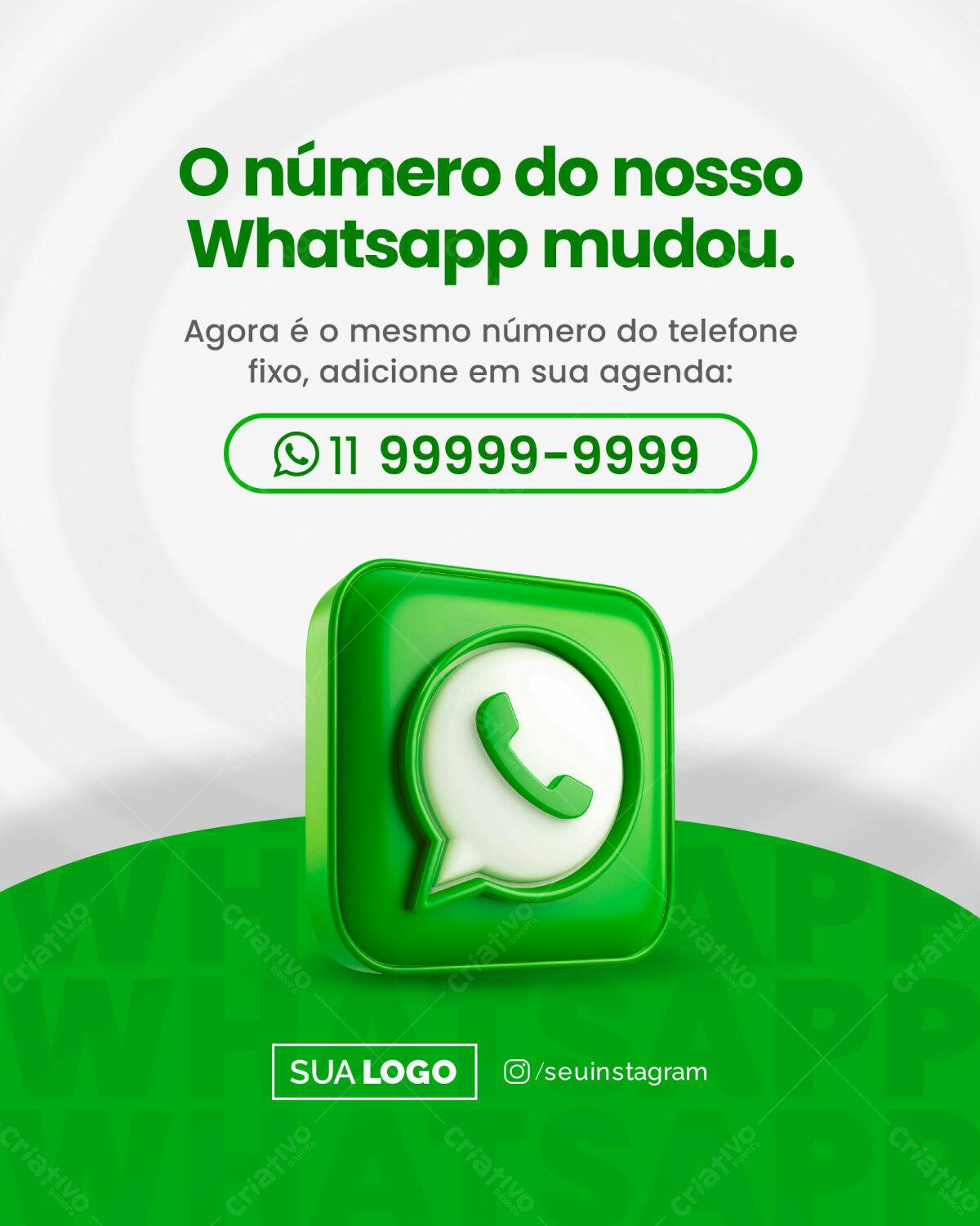 Post para WhatsApp PSD Editável