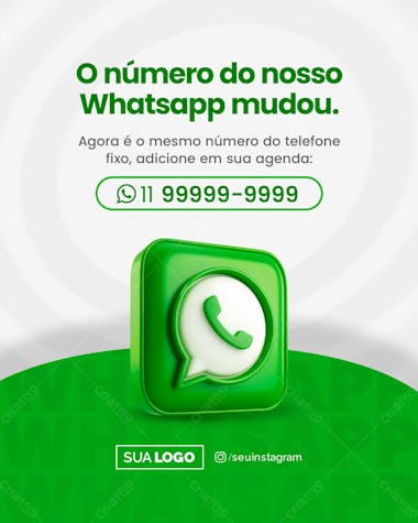 Social media atenção para nosso whatsapp mudou