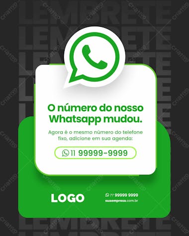 Atenção para nosso whatsapp mudou