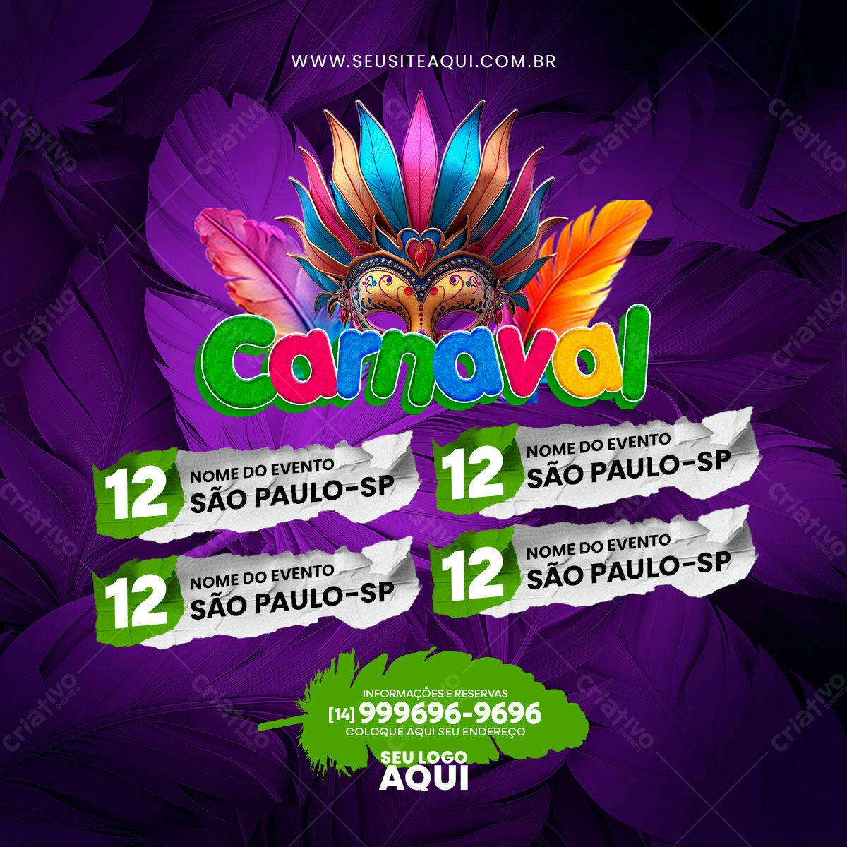 Flyer Carnaval São Paulo PSD Editável