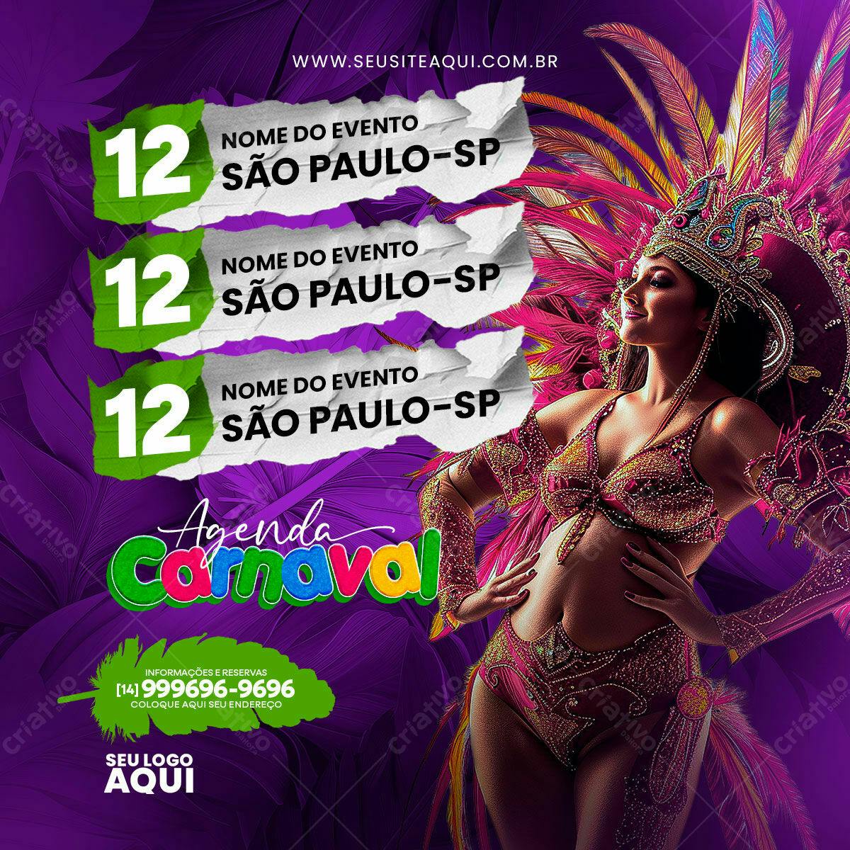 Flyer Carnaval São Paulo PSD Editável