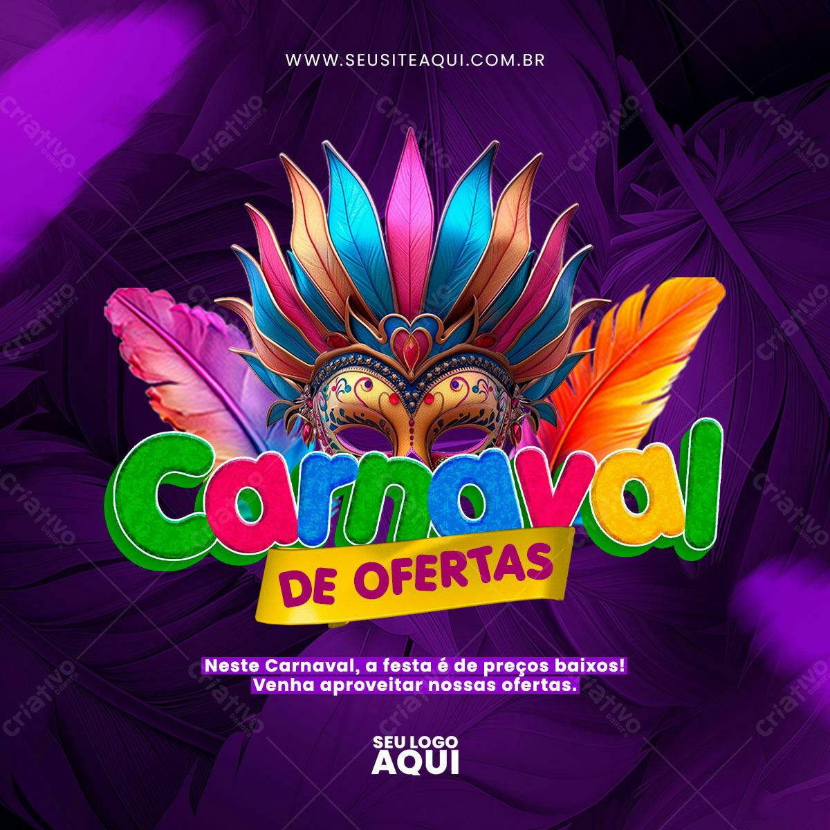 Flyer Carnaval de Ofertas PSD Editável