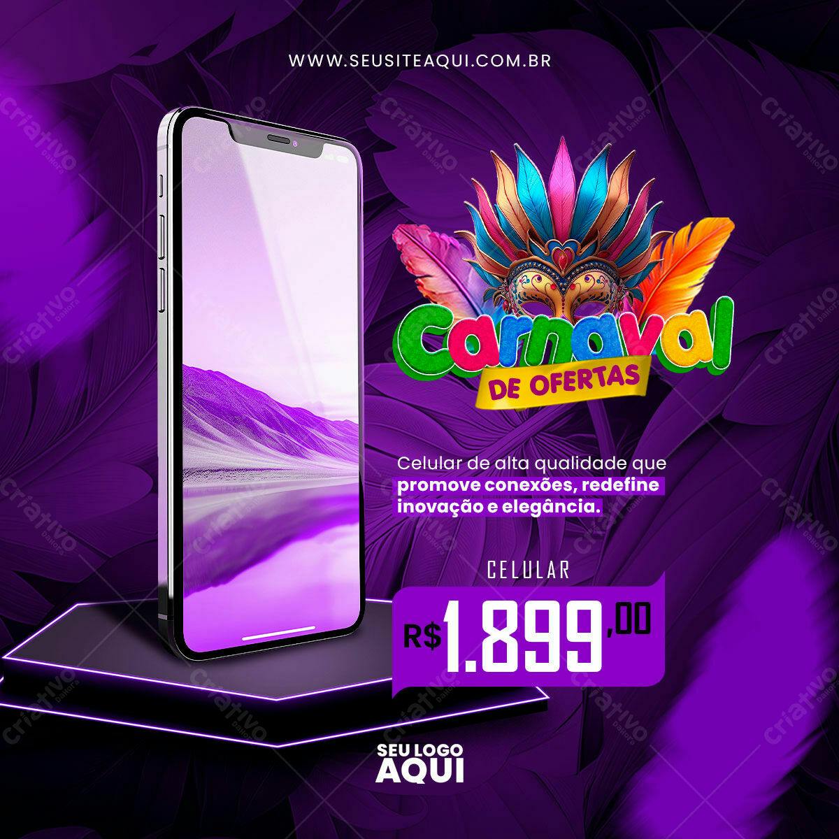 Flyer Carnaval de Ofertas PSD Editável