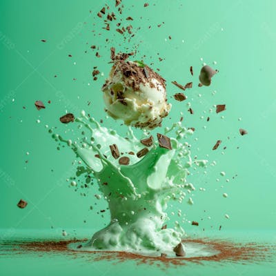 Sorvete De Menta Com Gotas De Chocolate 2
