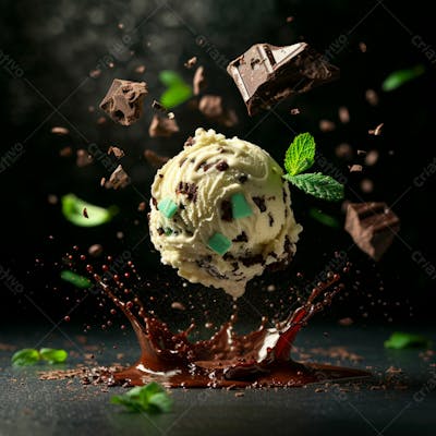 Sorvete De Menta Com Gotas De Chocolate 8