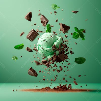 Sorvete De Menta Com Gotas De Chocolate 9