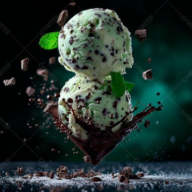 Sorvete de menta com gotas de chocolate 10