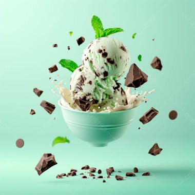 Sorvete de menta com gotas de chocolate 12