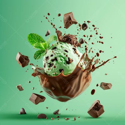 Sorvete De Menta Com Gotas De Chocolate 13