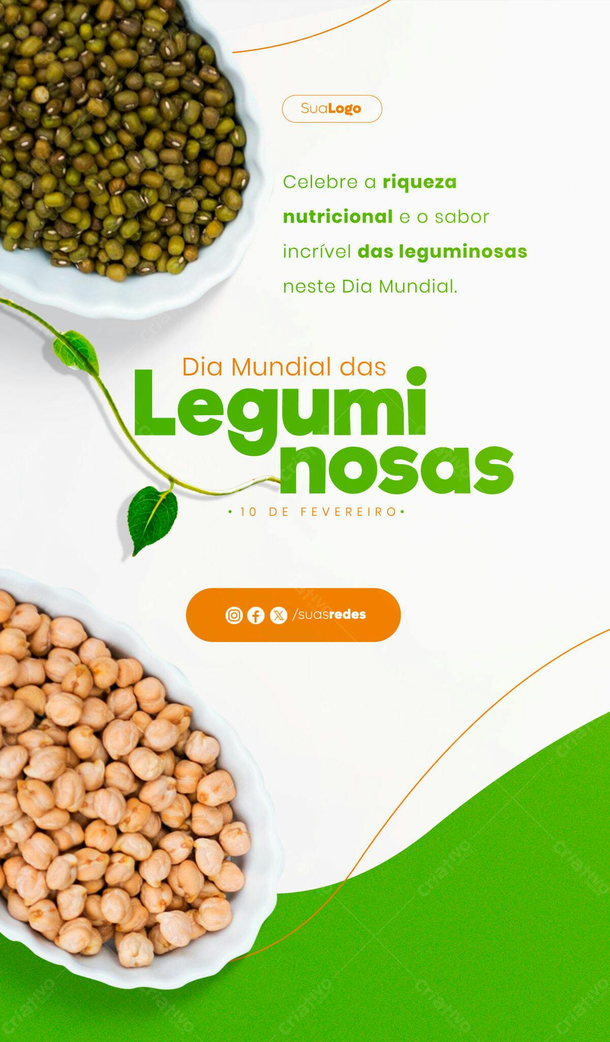 Flyer Dia Mundial das Leguminosas PSD Editável