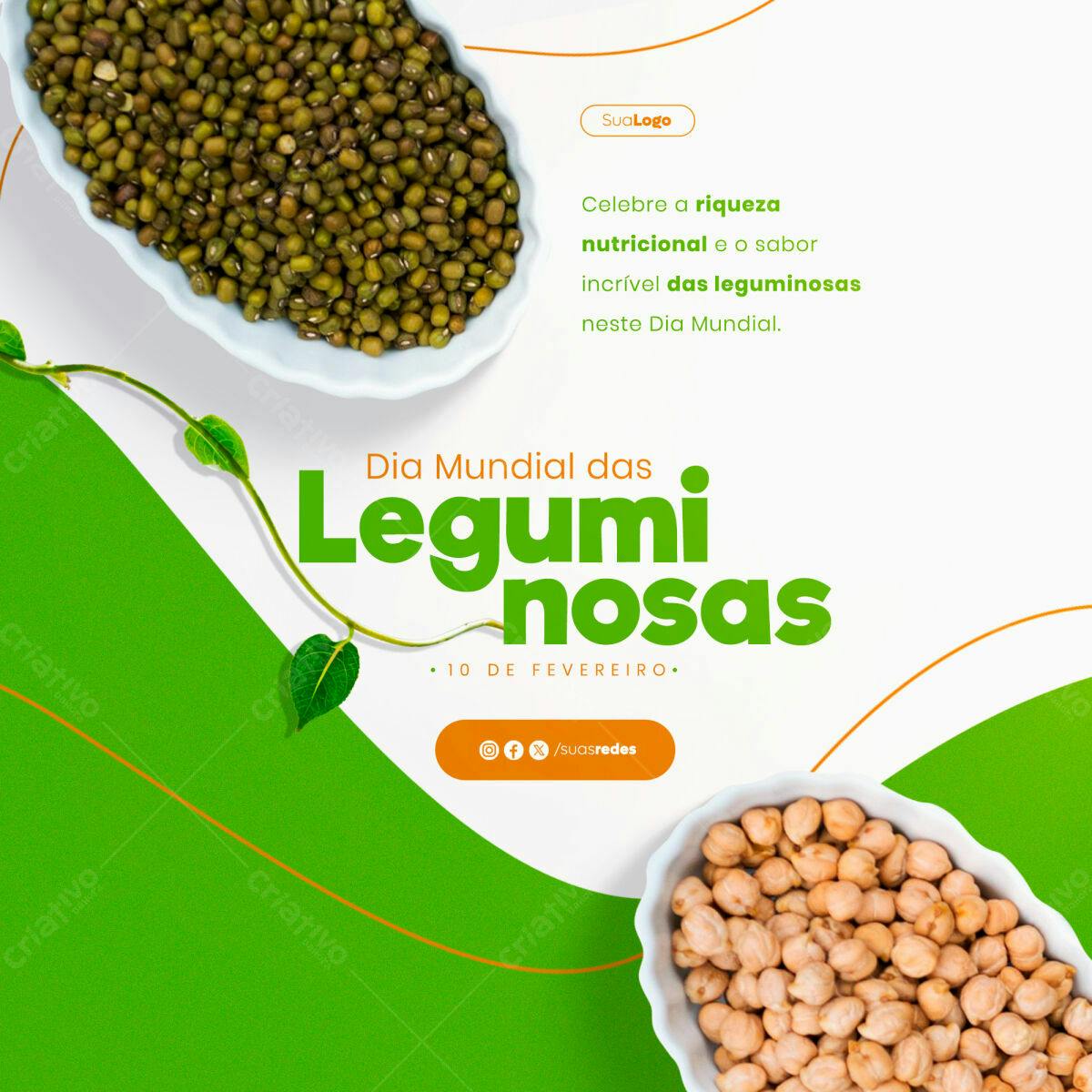 Post para Dia Mundial das Leguminosas PSD Editável