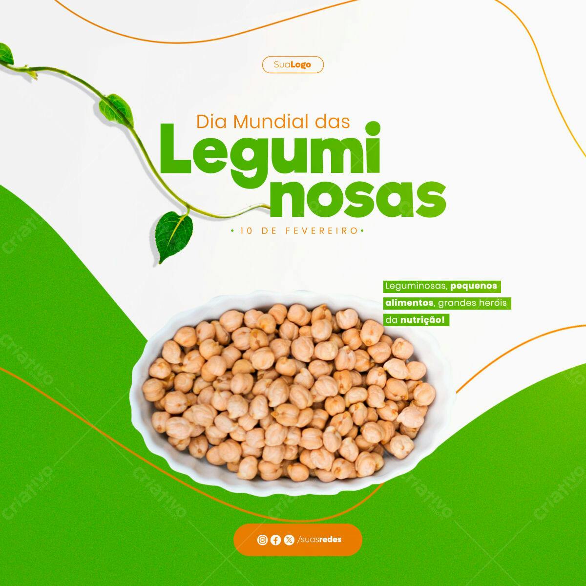 Post para Dia Mundial das Leguminosas PSD Editável