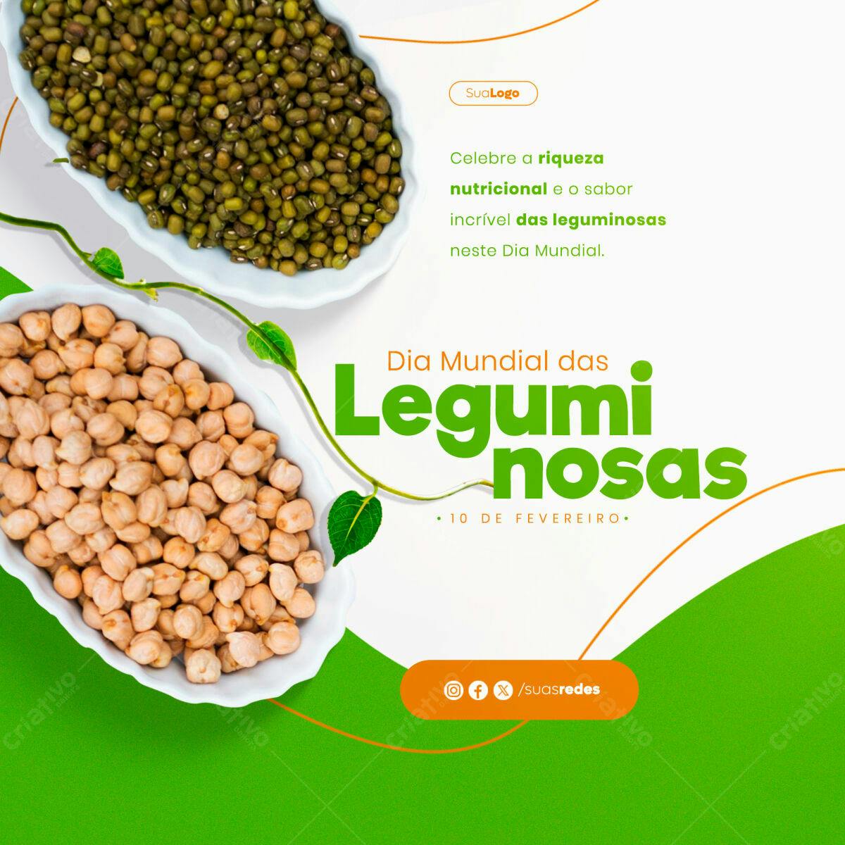 Post para Dia Mundial das Leguminosas PSD Editável