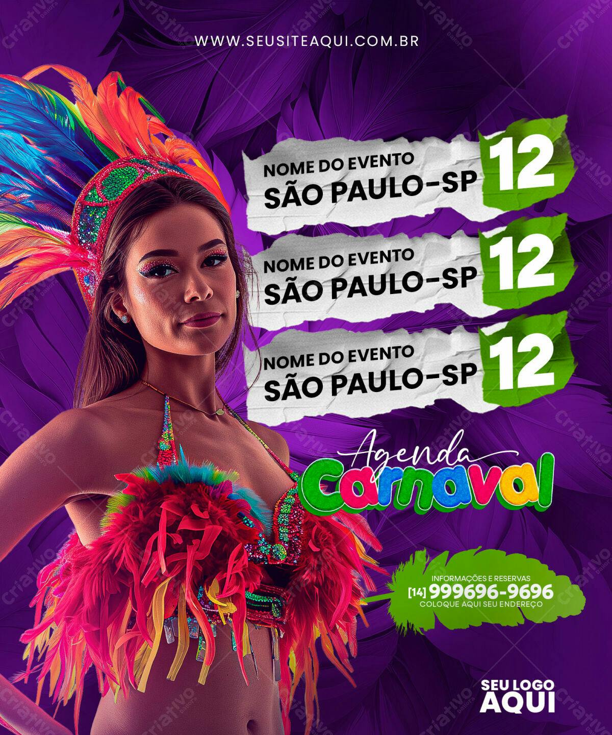 Flyer Carnaval São Paulo PSD Editável