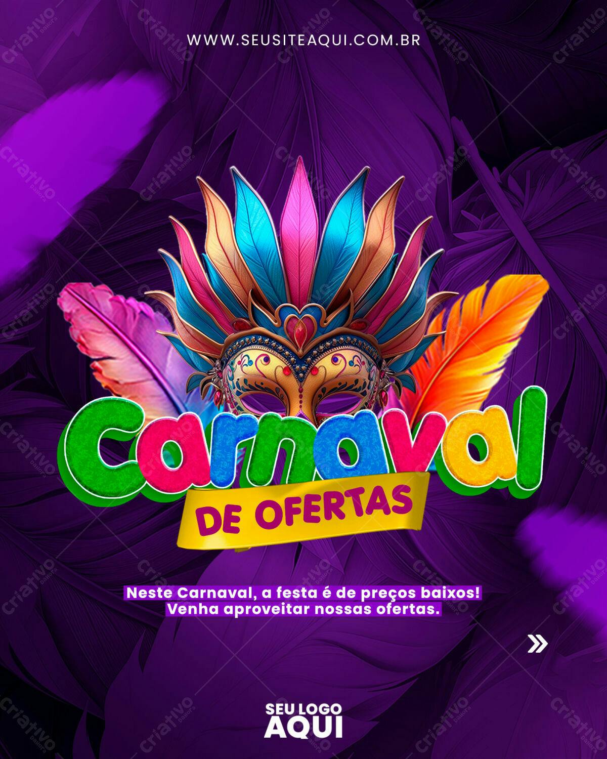 Flyer Carnaval de Ofertas PSD Editável