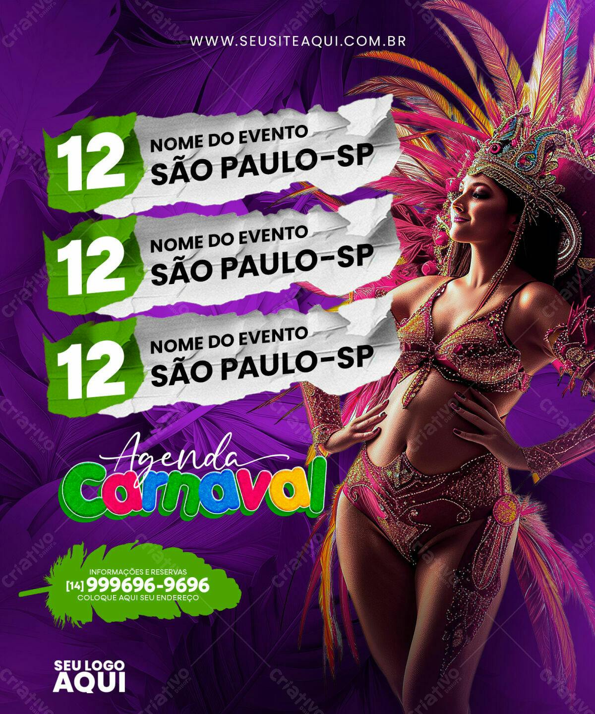 Flyer Carnaval em São Paulo PSD Editável