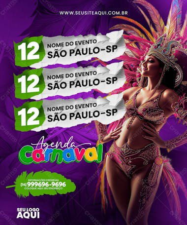 Feed carnaval | carnival | festa | psd editável