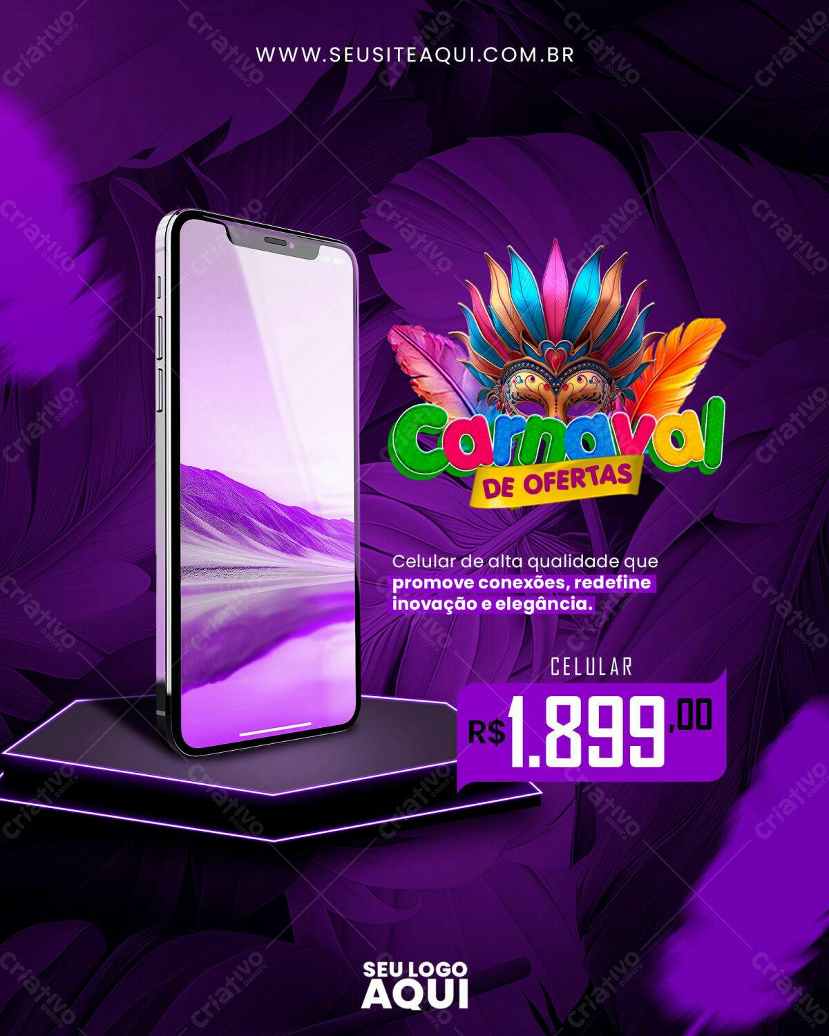 Flyer Carnaval de Ofertas PSD Editável