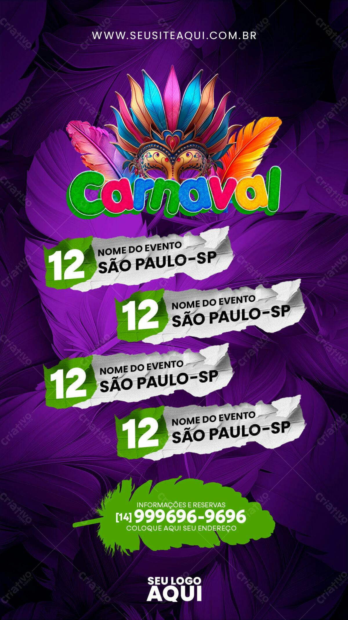 Flyer Carnaval São Paulo PSD Editável