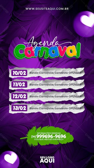 Story carnaval | carnival | festa | psd editável