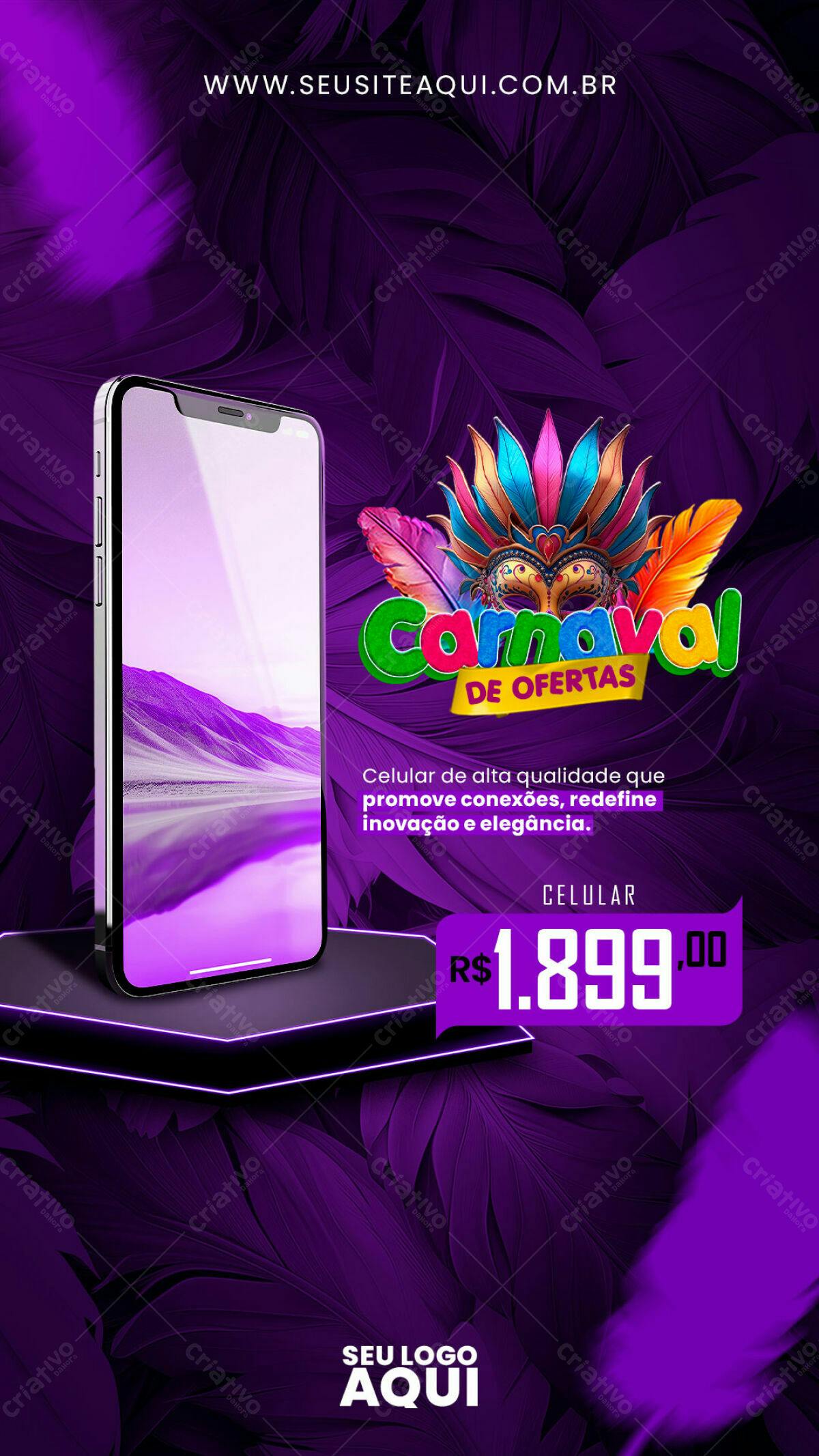 Flyer Carnaval de Ofertas PSD Editável