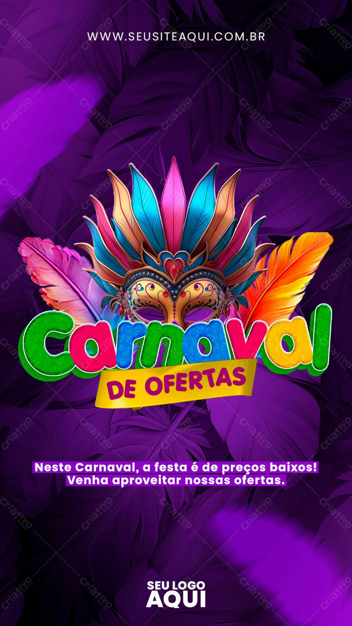 Flyer Carnaval de Ofertas PSD Editável