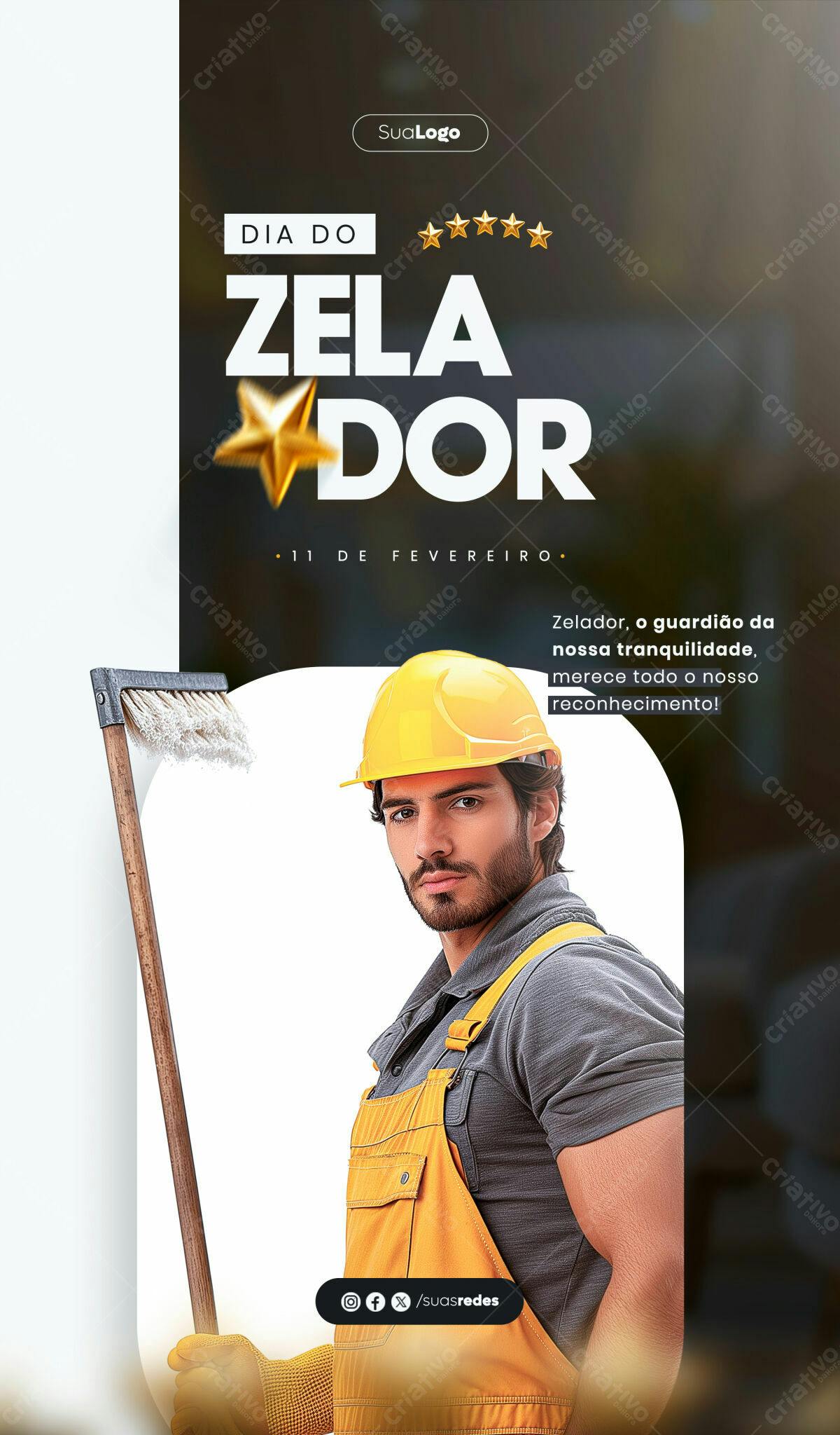 Postagem Dia do Zelador PSD Editável
