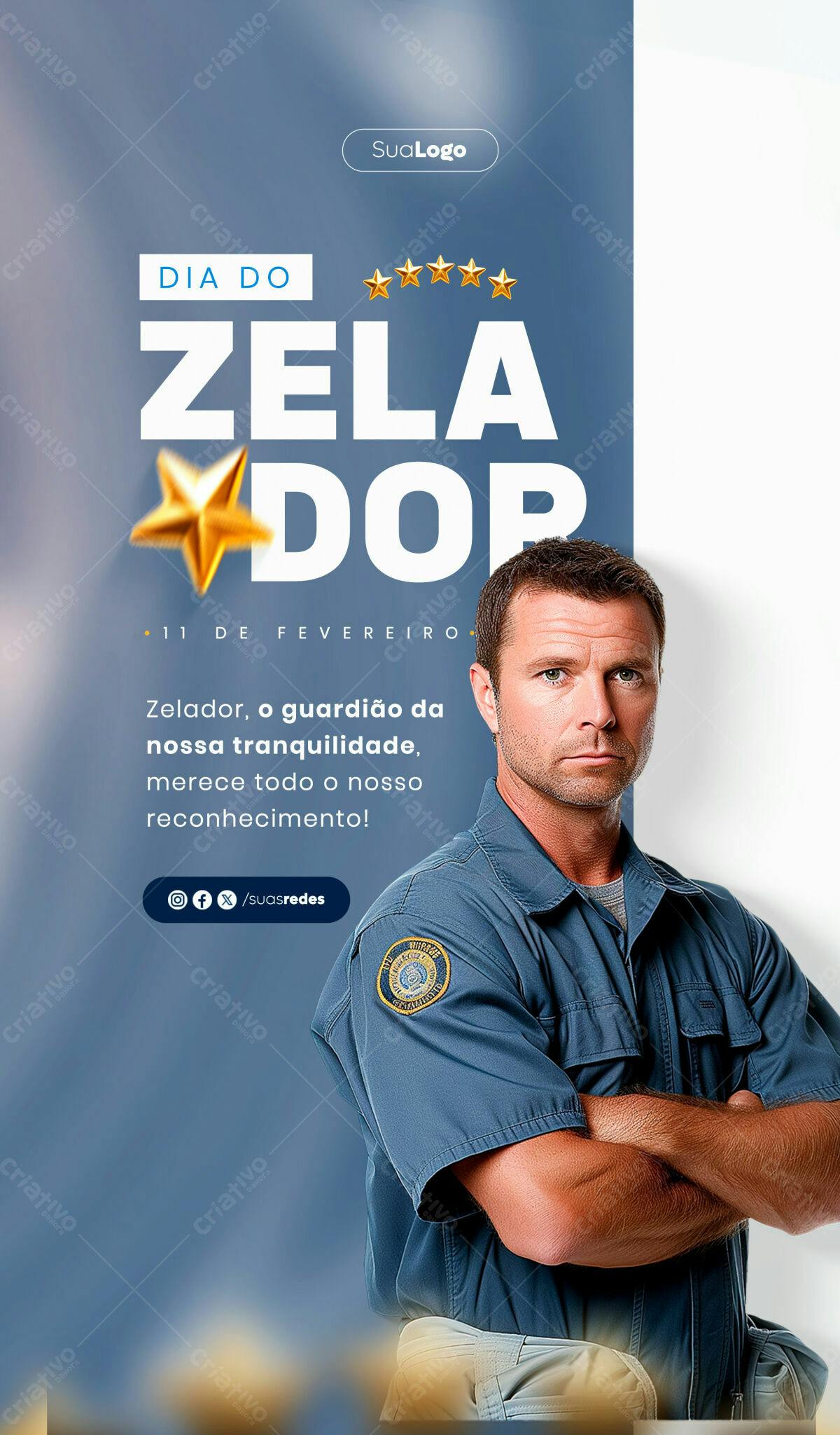 Post para o Dia do Zelador PSD Editável
