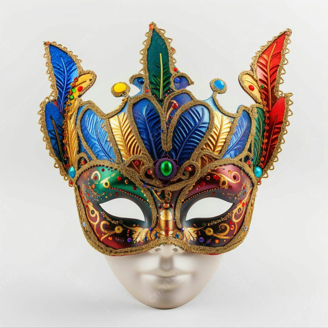Máscara de Carnaval Veneziana colorida e detalhada