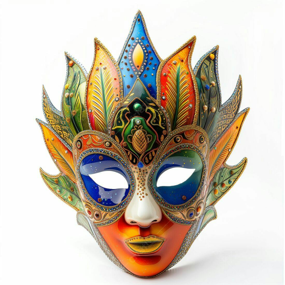 Máscara de Carnaval colorida e detalhada