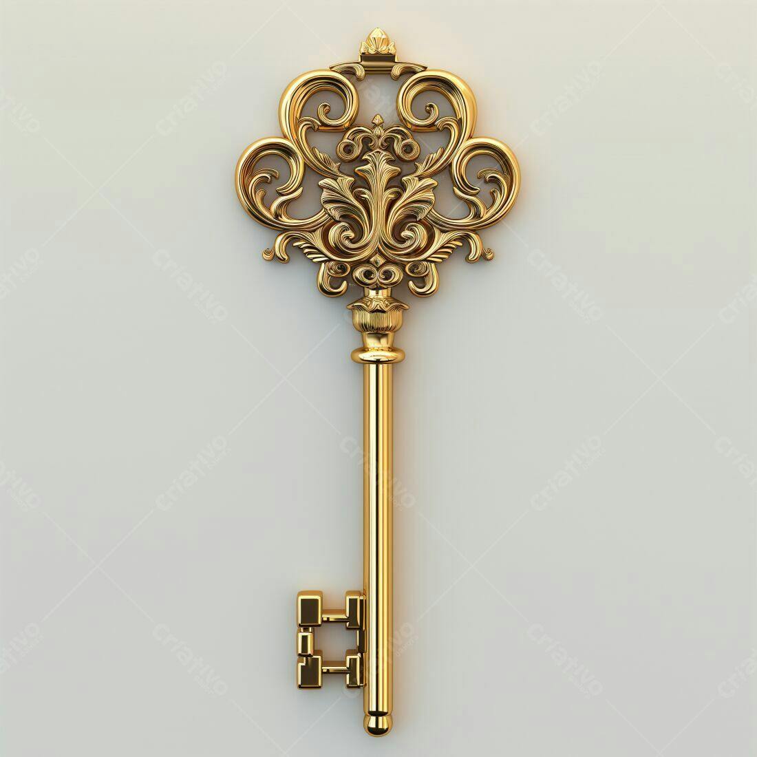 Chave dourada estilo antigo decoração luxo