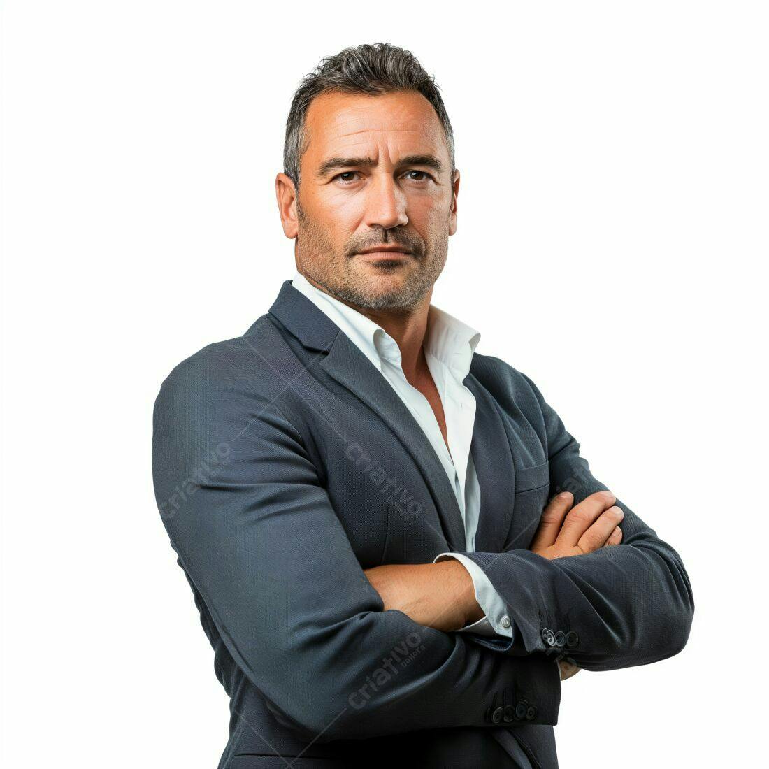 Homem de Negócios Confiante Braços Cruzados