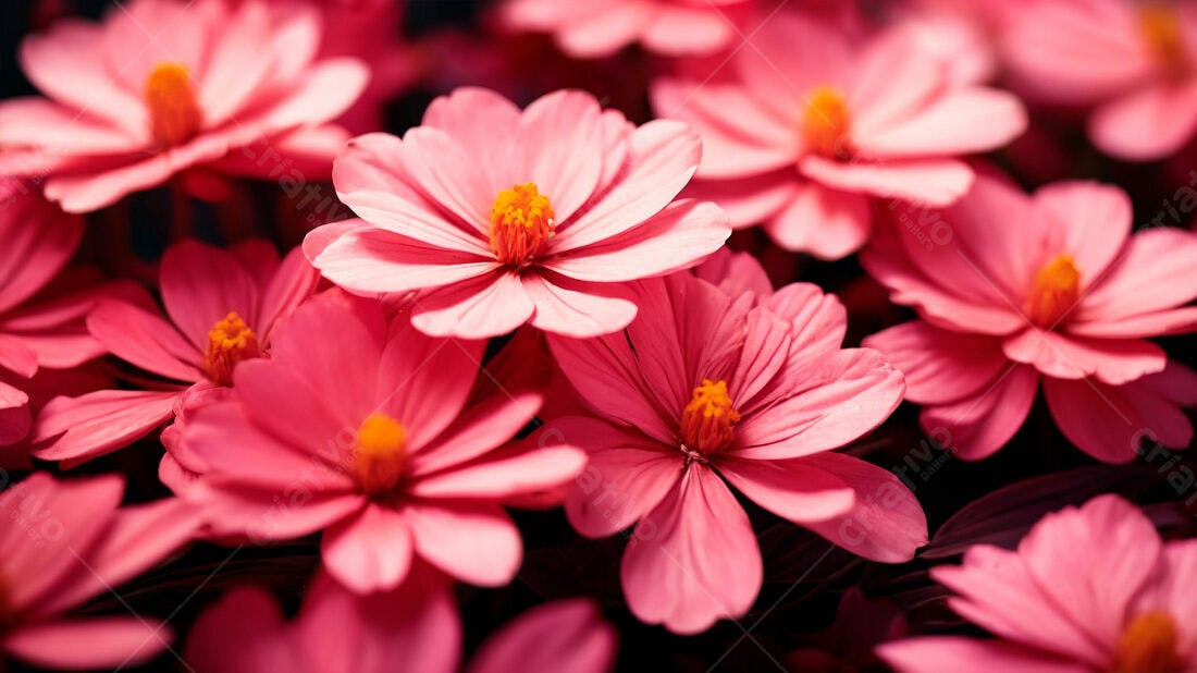 Flores cor-de-rosa vibrantes em close