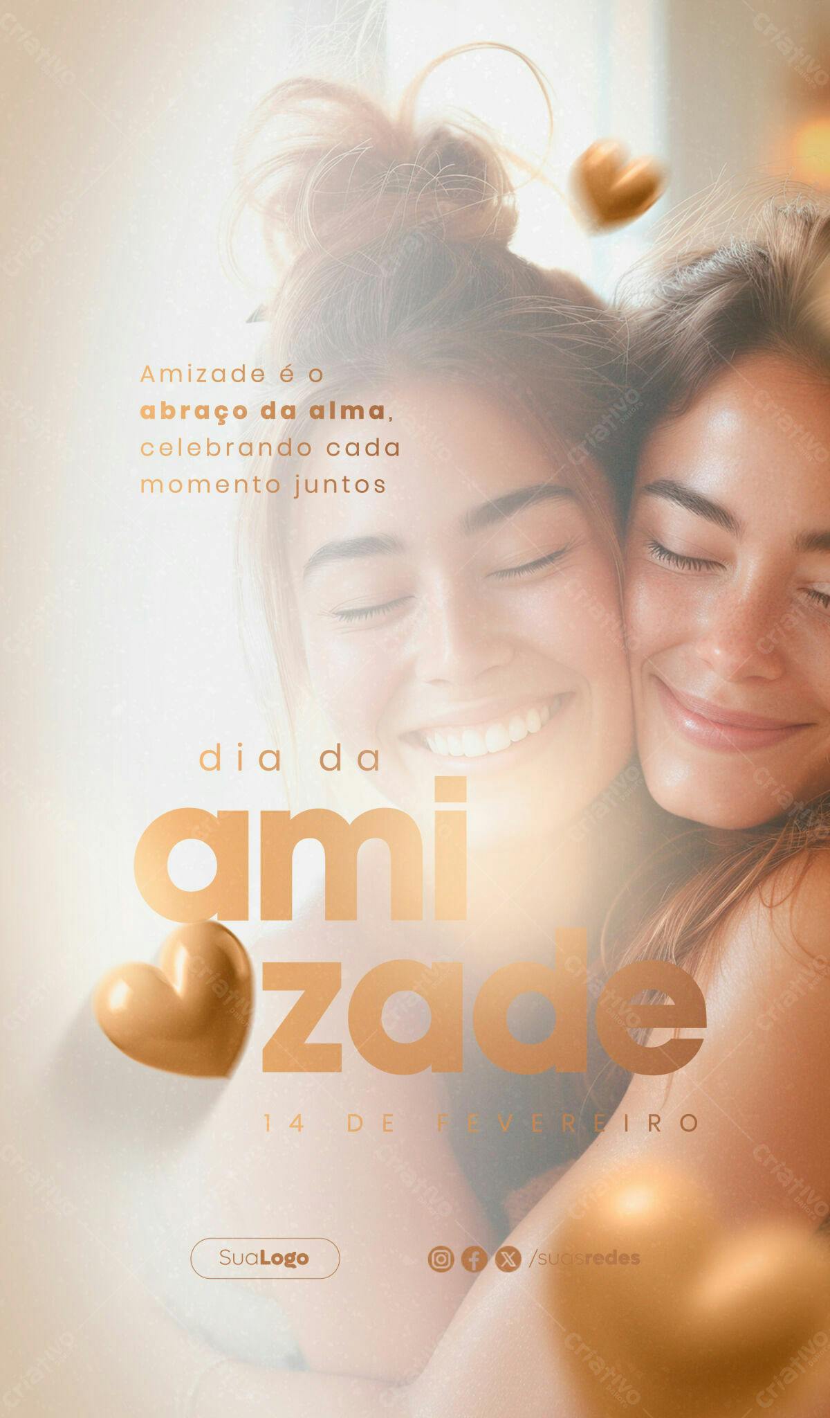 Flyer para o Dia da Amizade PSD Editável