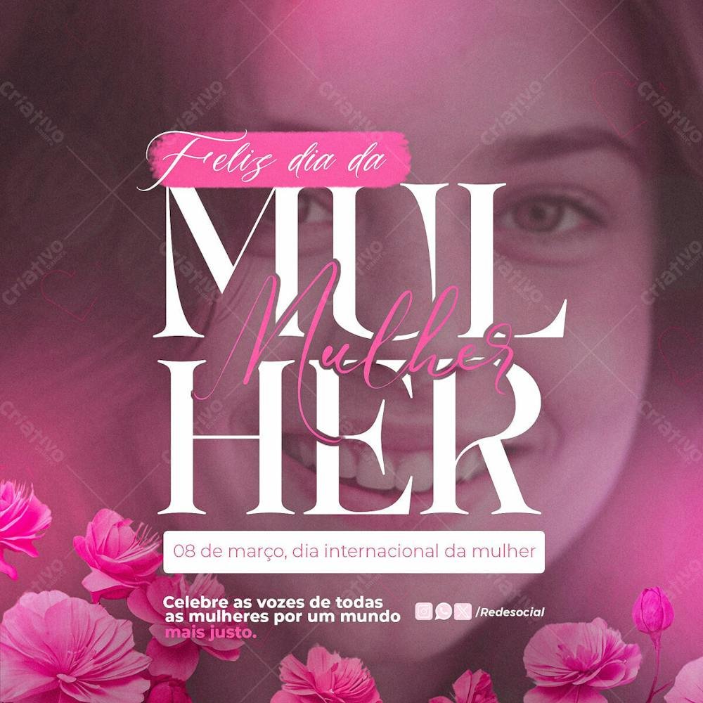 Social Media Dia Internacional Da Mulher Março Psd Editável