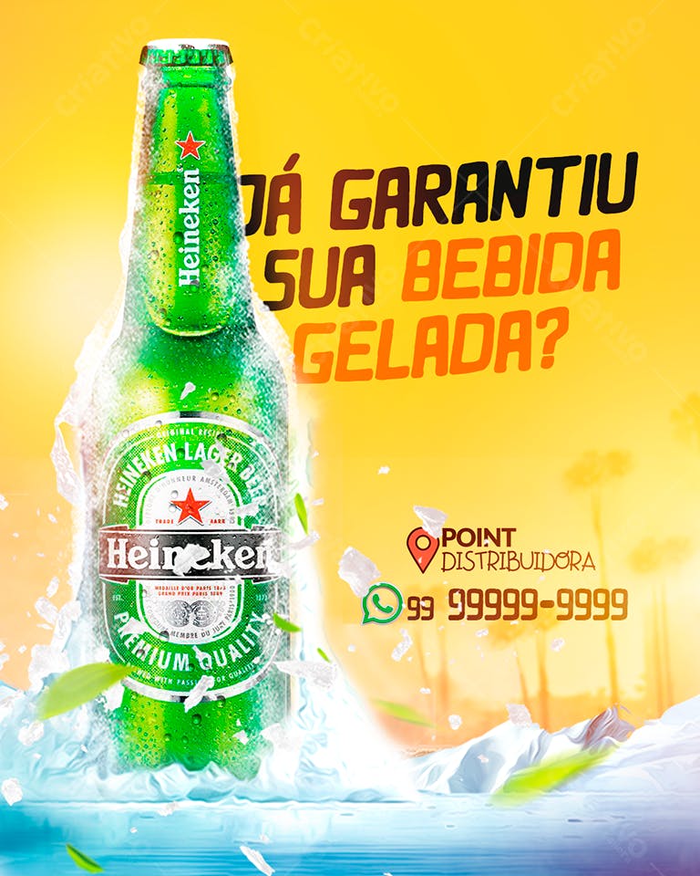 Flyer Cerveja Heineken Gelada PSD Editável