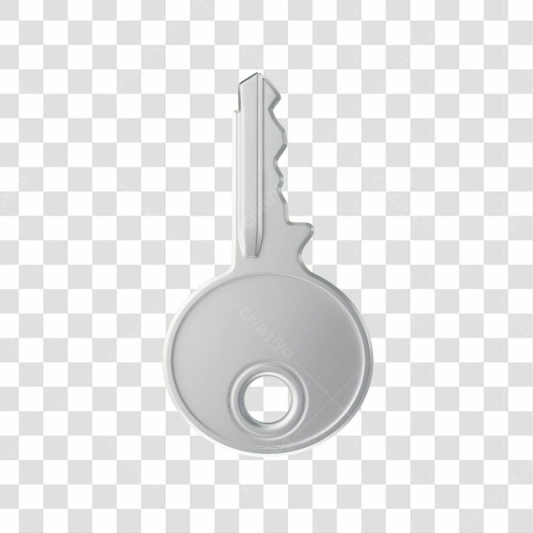 Ícone Chave Prata PNG com fundo transparente