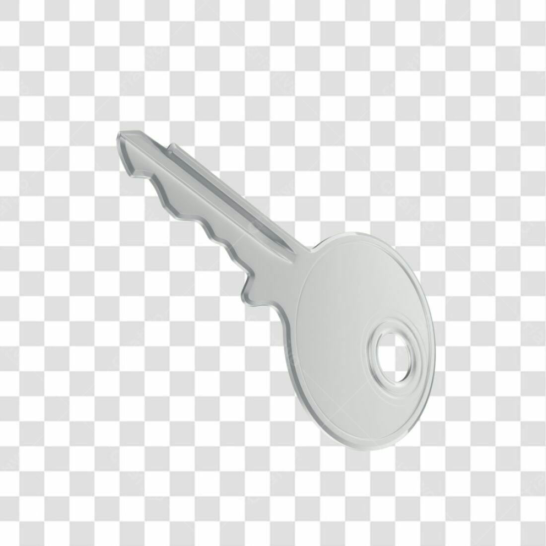 Ícone Chave Prata PNG com fundo transparente