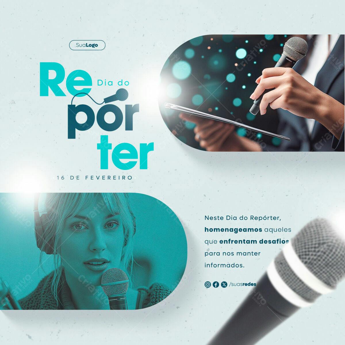 Postagem Dia do Repórter PSD Editável